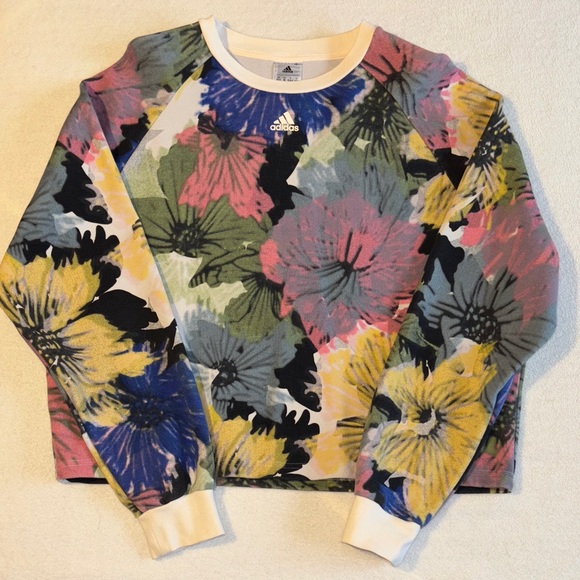 adidas Tops - Adidas Multicolor Floral Crewneck